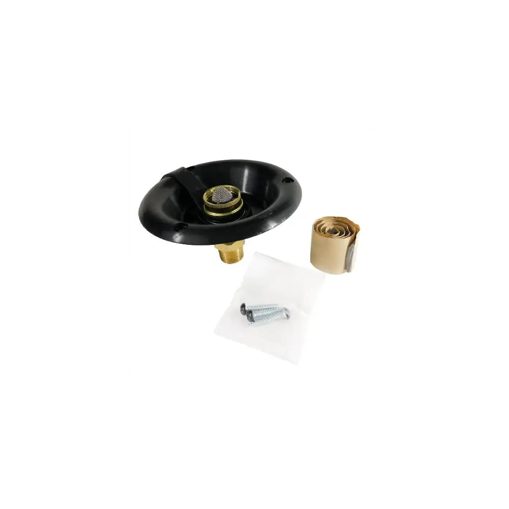 City Water Dish W/Brass Check Valve, Black - BBM94219